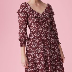 Rebecca Taylor Tilda Floral Silk Ruffle Dress